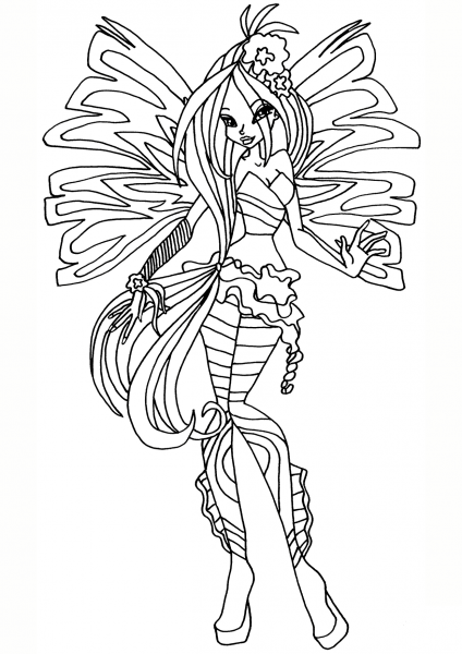 Sirenix Flora coloring page image