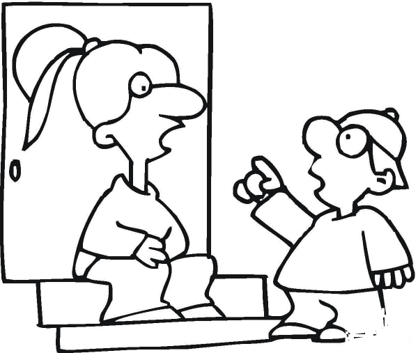 Sister and brother are playing together  coloring page image