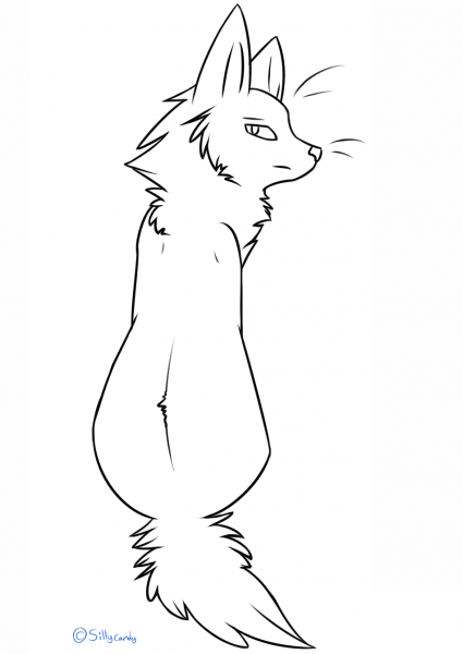 Sitting Kitty coloring page image