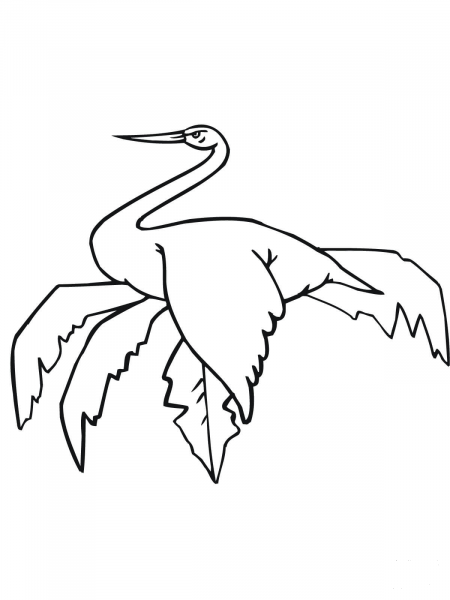 Sitting Stork coloring page image