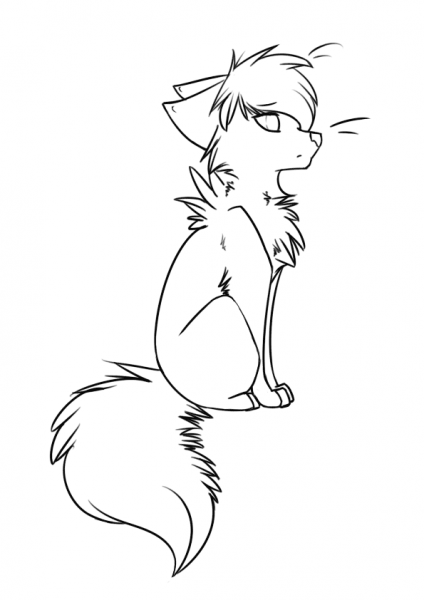 Sittying Kitty coloring page image