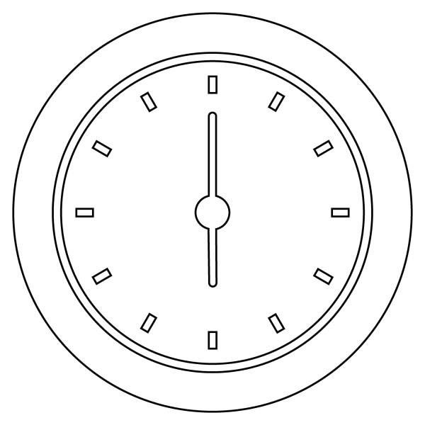 Six O’clock Emoji coloring page image
