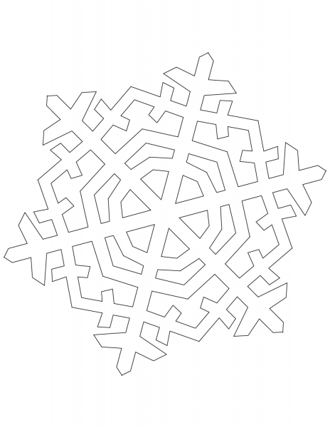 Six Pointed Crystal Snowflake coloring page image