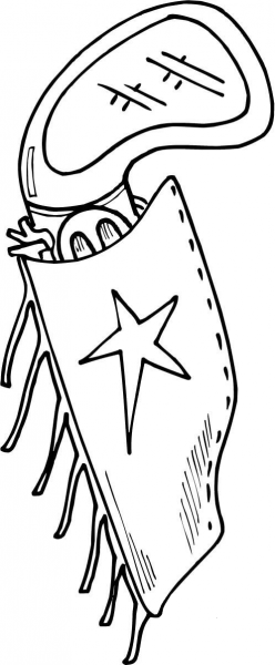 Six Shooter in a Holster coloring page image