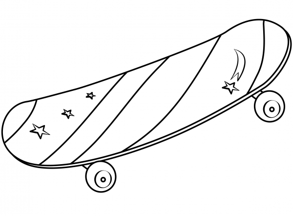 Skateboard coloring page image