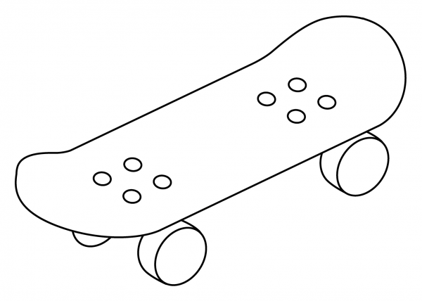 Skateboard Emoji coloring page image