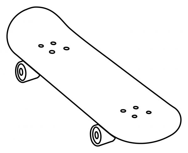 Skateboard Emoji coloring page image