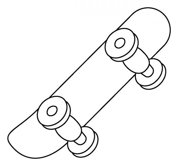 Skateboard Emoji coloring page image