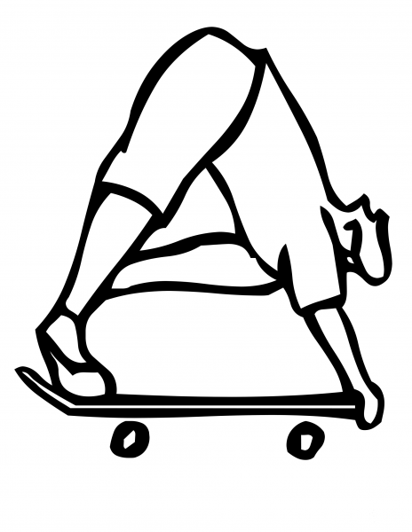 Skateboard Letter A coloring page image