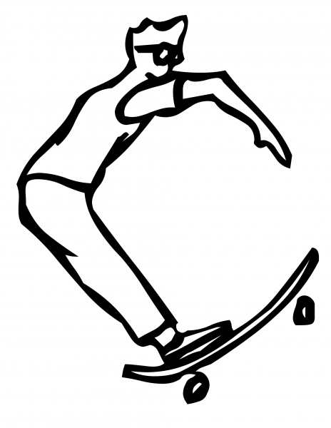 Skateboard Letter C coloring page image