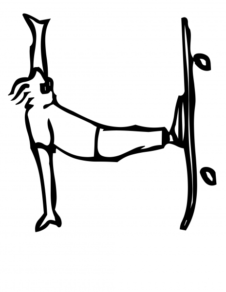 Skateboard Letter H coloring page image