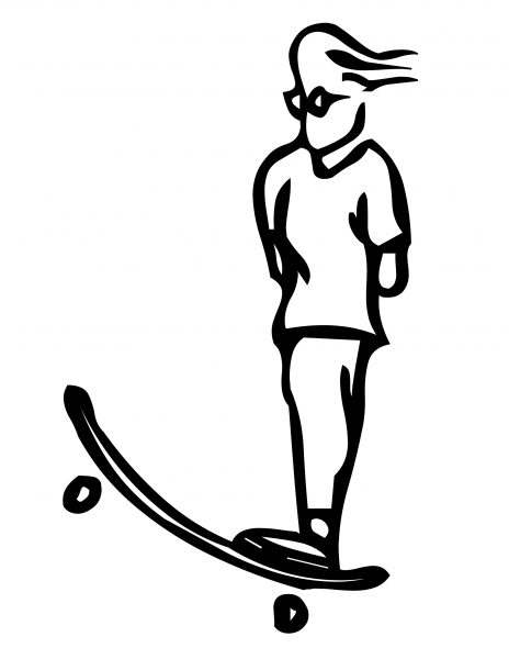 Skateboard Letter J coloring page image