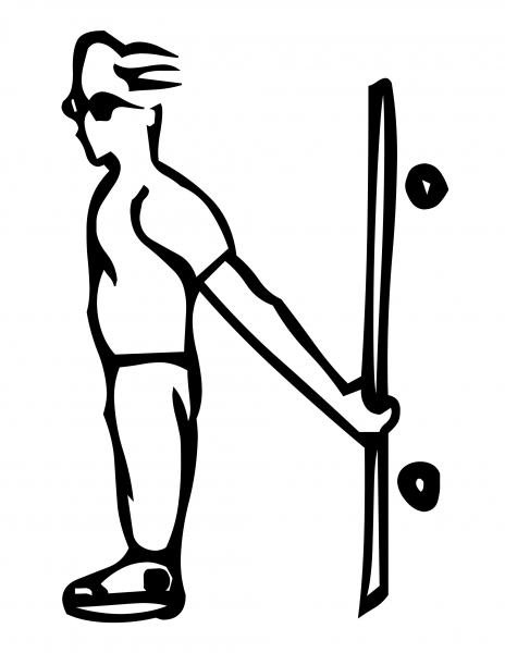 Skateboard Letter N coloring page image
