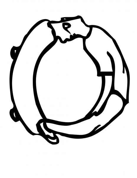 Skateboard Letter O coloring page image