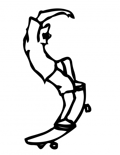 Skateboard Letter S coloring page image