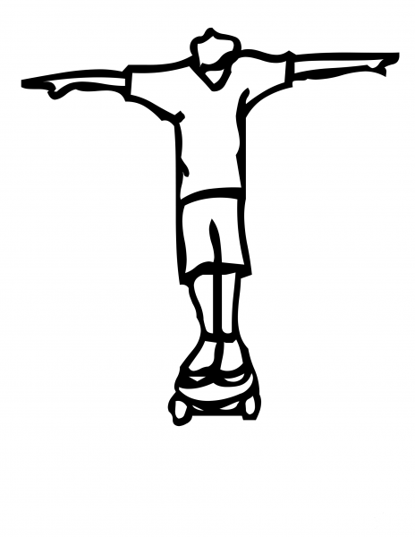 Skateboard Letter T coloring page image