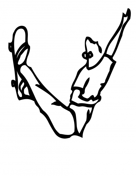 Skateboard Letter V coloring page image