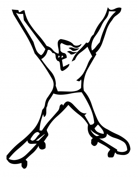 Skateboard Letter X coloring page image