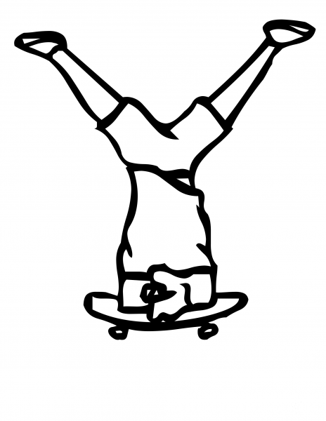 Skateboard Letter Y coloring page image