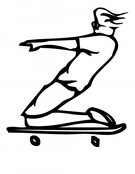 Skateboard Letter Z coloring page image
