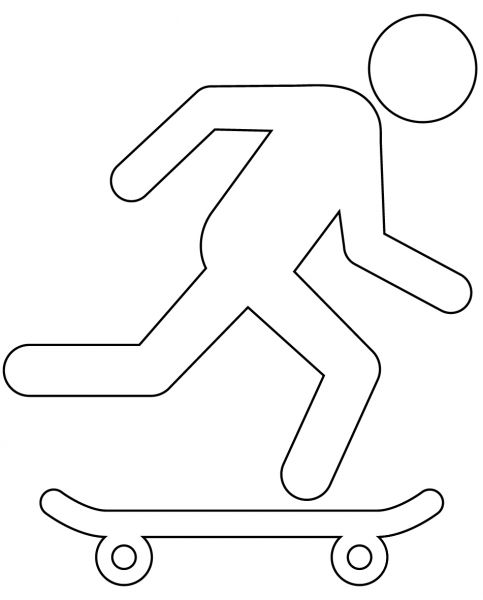 Skateboarder coloring page image