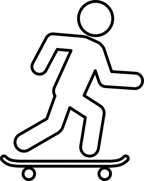 Skateboarder coloring page image