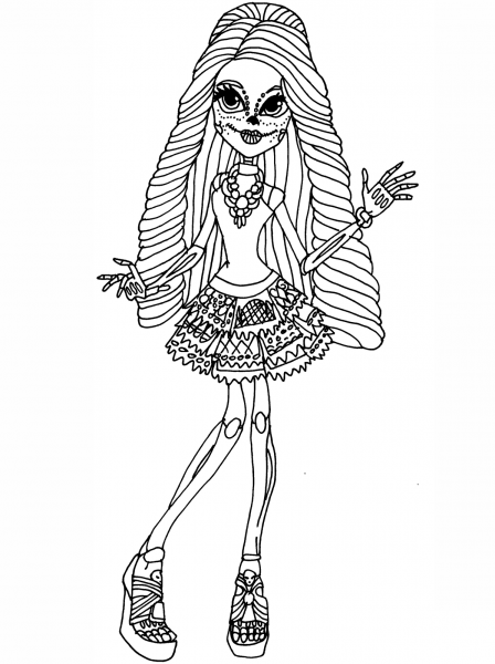 Skelita Calaveras coloring page image
