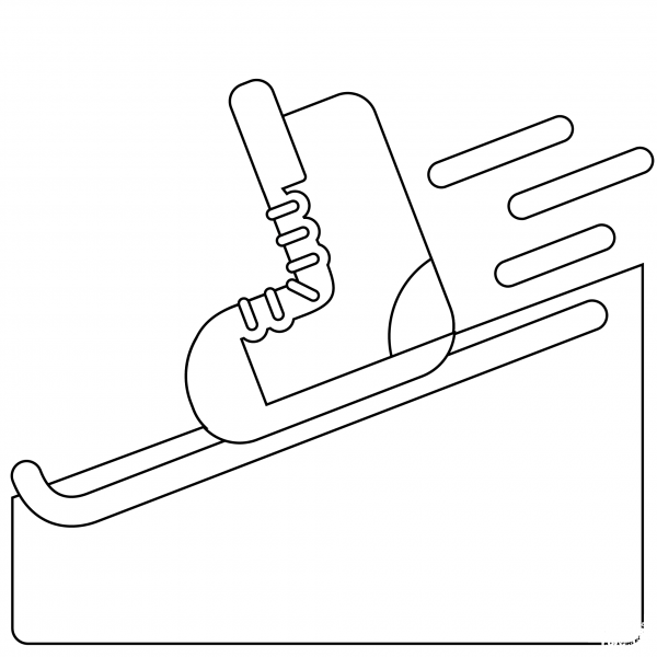 Ski and Ski Boot Emoji coloring page image