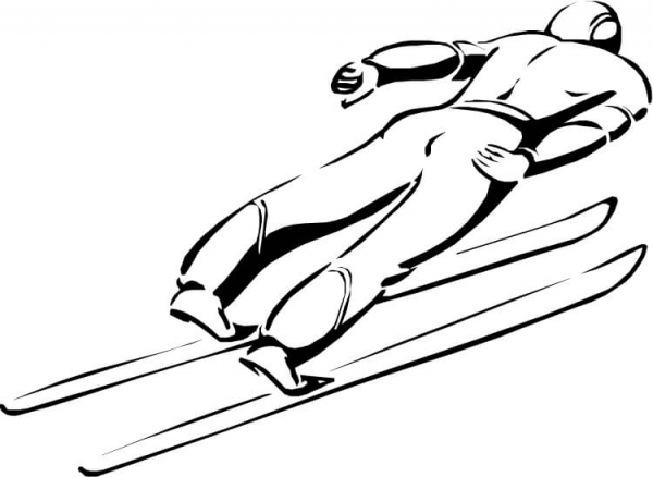 Ski Jumping  coloring page image