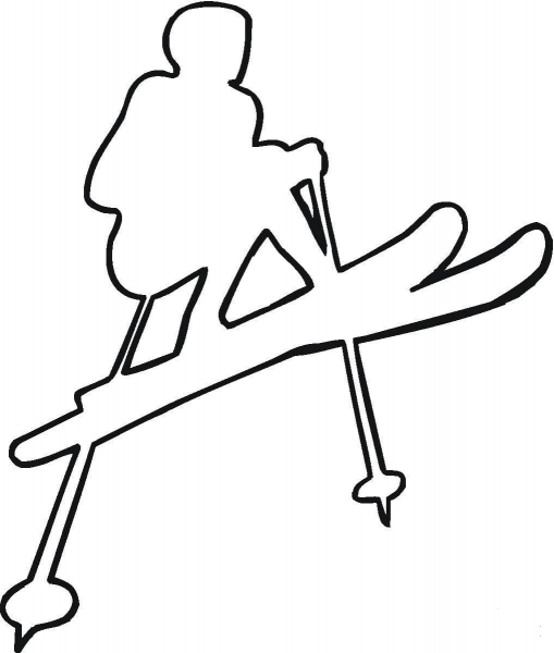 Ski Jumping  coloring page image