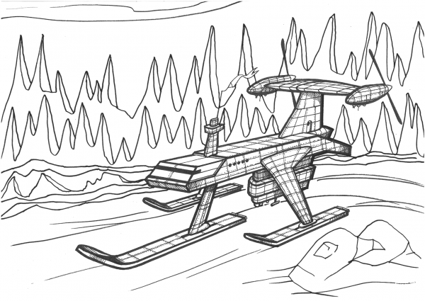 Ski Run Vehicle coloring page image