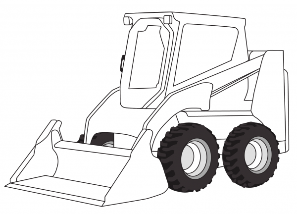 Skid Steer Loader coloring page image
