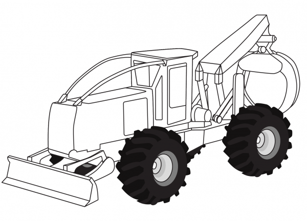 Skidder coloring page image