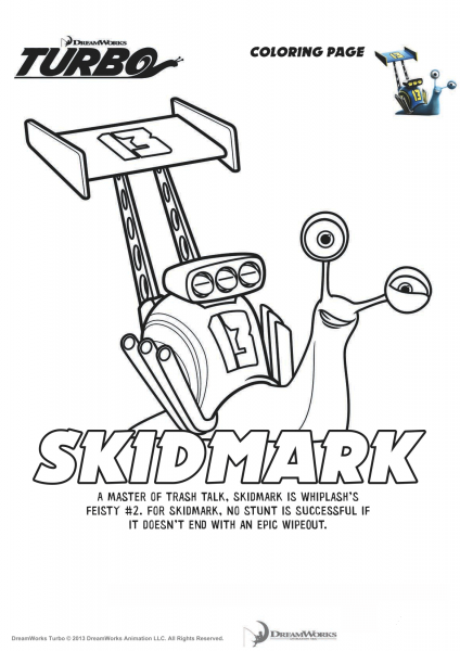 Skidmark from Turbo coloring page image