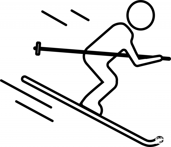 Skier coloring page image