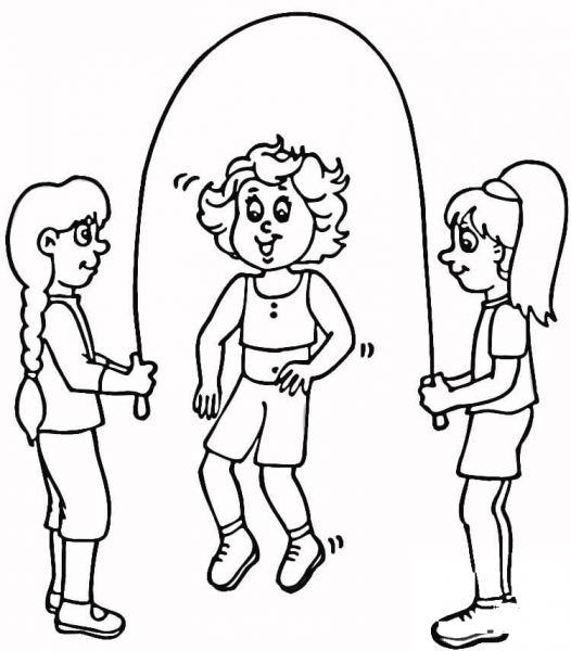 Skipping Rope  coloring page image