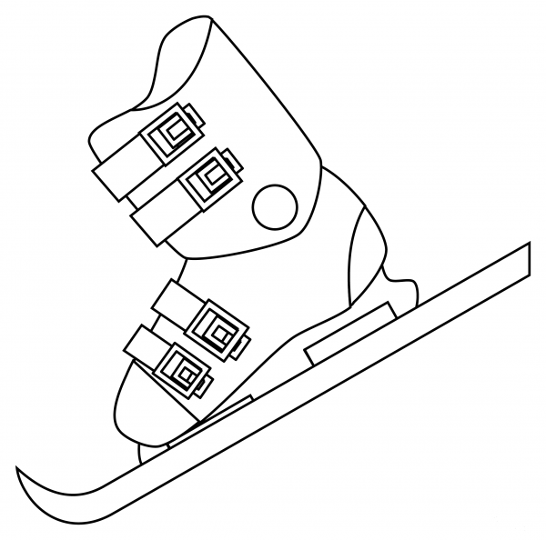Skis coloring page image
