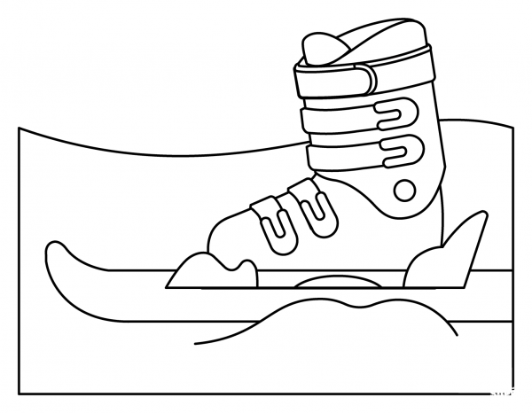 Skis Emoji coloring page image