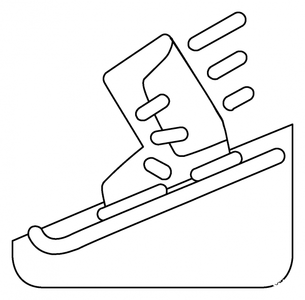 Skis Emoji coloring page image
