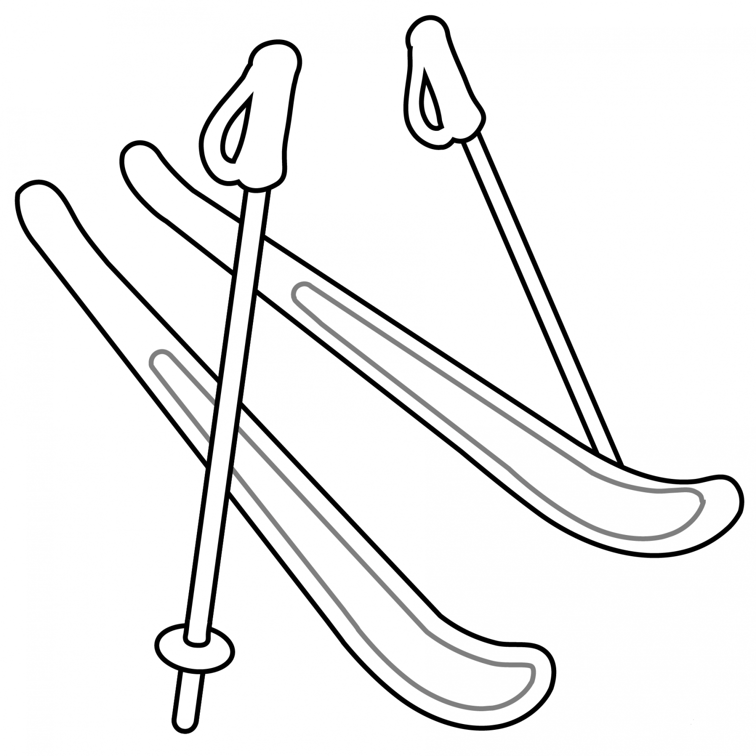Skis Emoji coloring page - ColouringPages