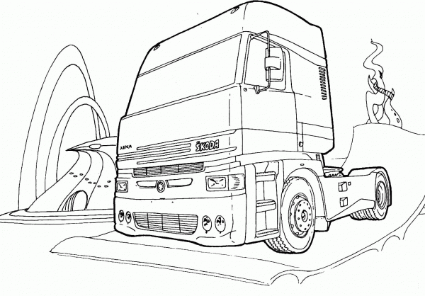 Skoda Truck  coloring page image