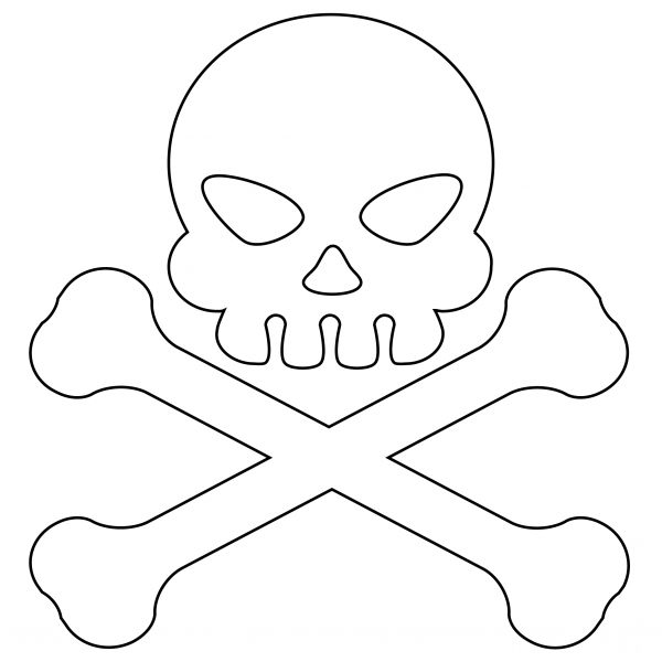 Skull and Crossbones coloring page image