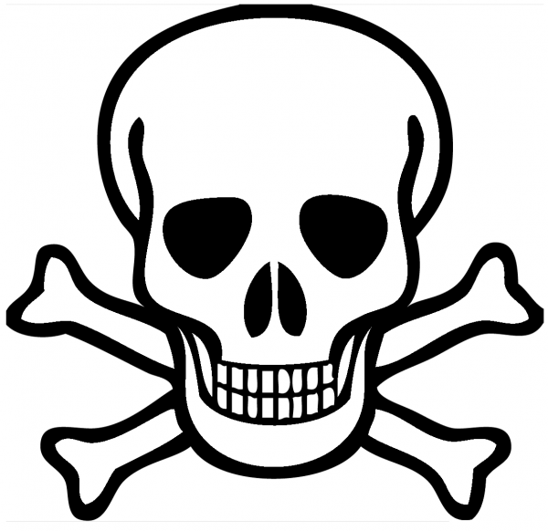 Skull and Crossbones coloring page image
