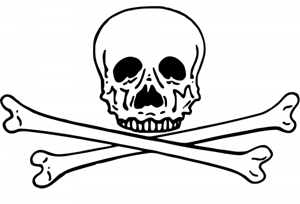 Skull and Crossbones coloring page image