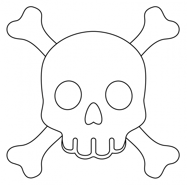 Skull and Crossbones Emoji coloring page image