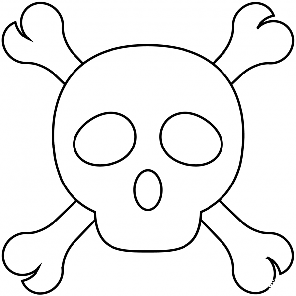 Skull and Crossbones Emoji coloring page image