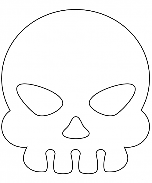 Skull coloring page image
