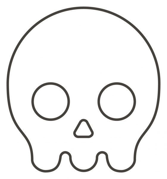 Skull coloring page image