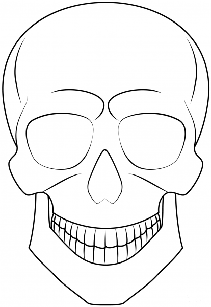 Skull coloring page image