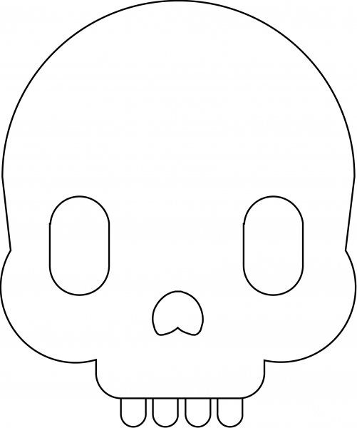 Skull Face Emoji coloring page image